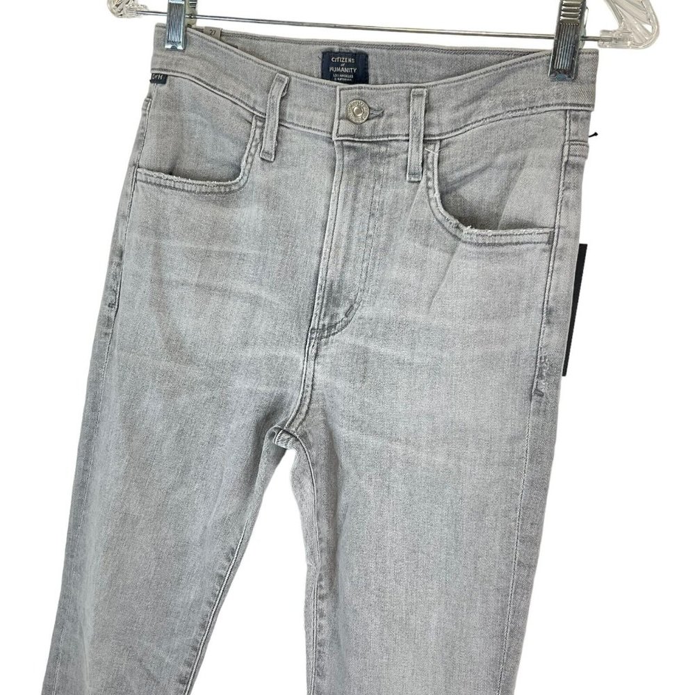Citizens of Humanity Jeans Womens 27 Gray Drew Flounce High Rise Crop $258 Nwt - Picture 5 of 15